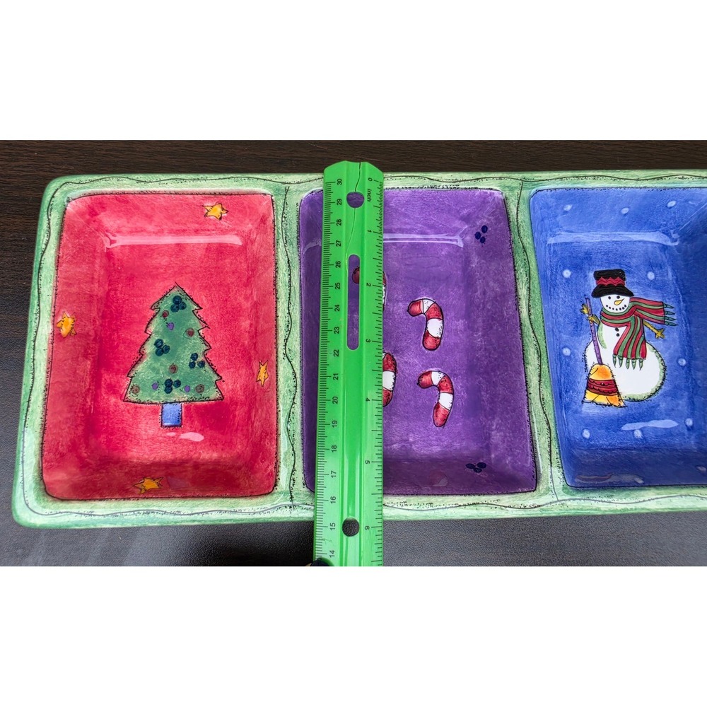 Sango The Sweet Shoppe Christmas Relish Tray Sue Zipkin Ceramic Serving Dish0974 - Picture 5 of 8